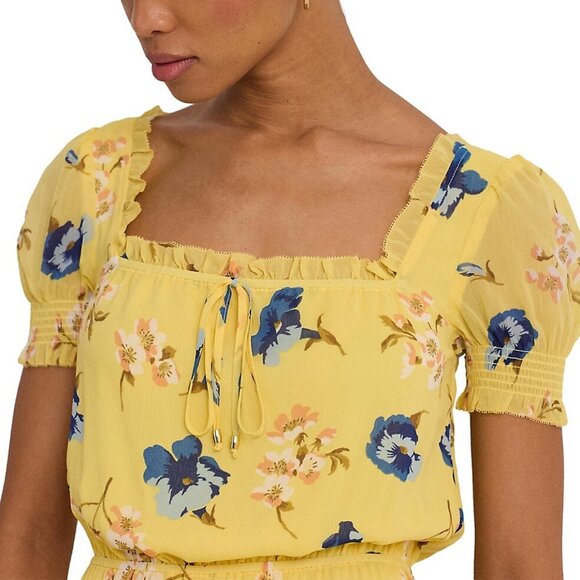 Lauren Ralph Lauren, Tiered Squareneck Midi Prairie Dress - Picture 3 of 9